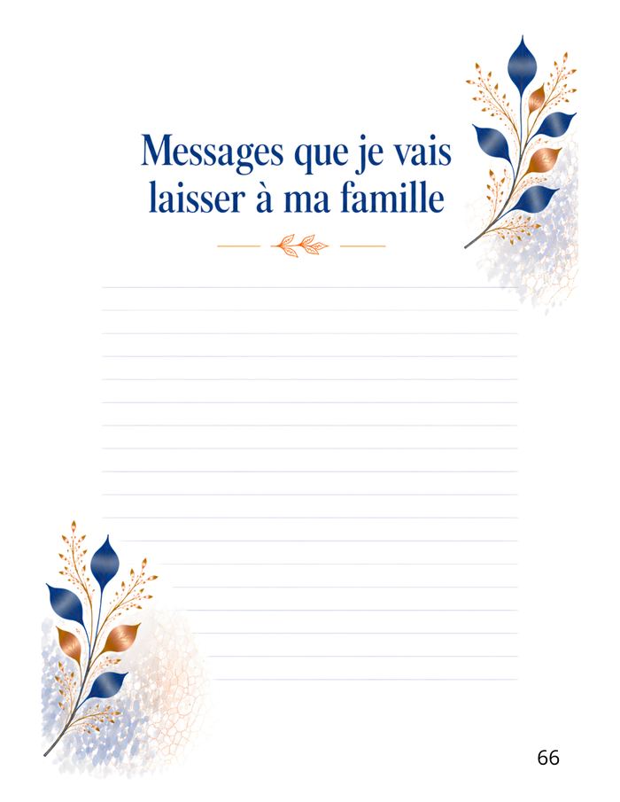 Page : messages que je vais laisser à ma famille